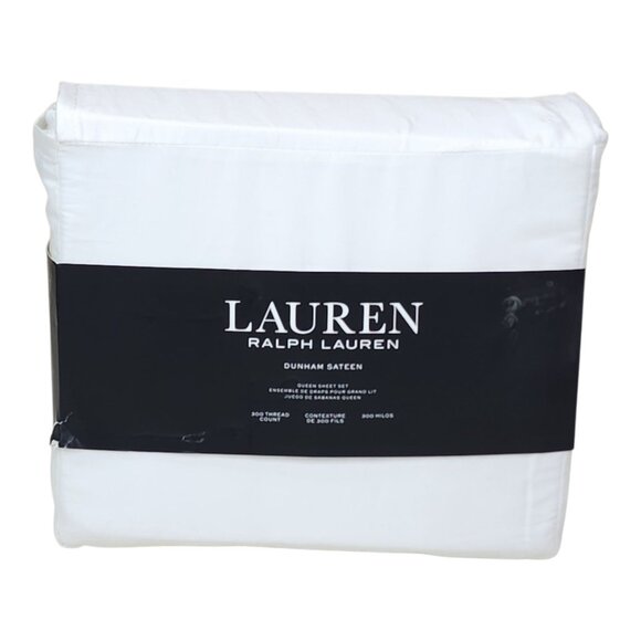 Lauren Ralph Lauren Queen Sheet Set 300 Thread Count Dunham Sateen 100% Cotton - Picture 1 of 6